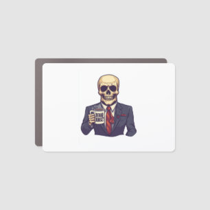 Dead Inside Skull – Funny Workday Skeleton Car Magnet