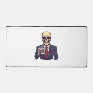 Dead Inside Skull – Funny Workday Skeleton Desk Mat