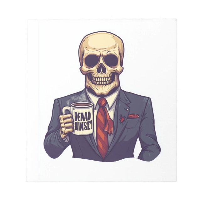 Dead Inside Skull � Funny Workday Skeleton Notepad (Front)