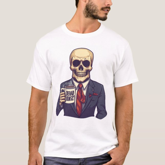 Dead Inside Skull � Funny Workday Skeleton T-Shirt (Front)