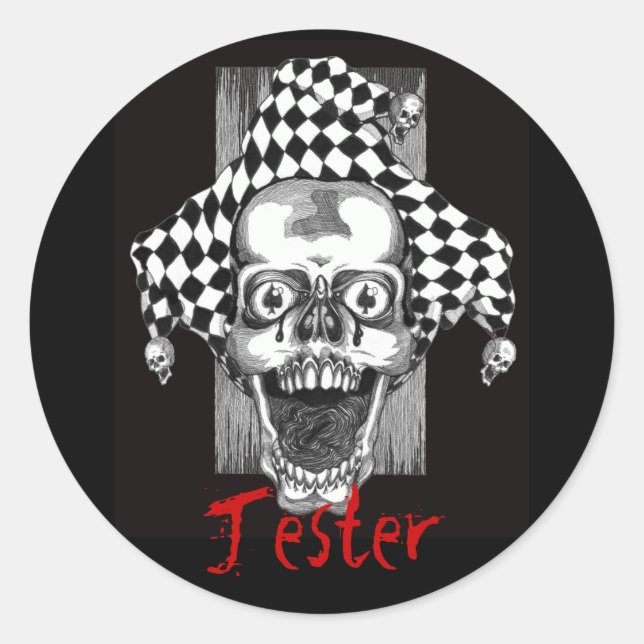 Dead Jester Sticker. Classic Round Sticker (Front)