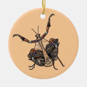 Dead Leaf Mantis Ceramic Ornament
