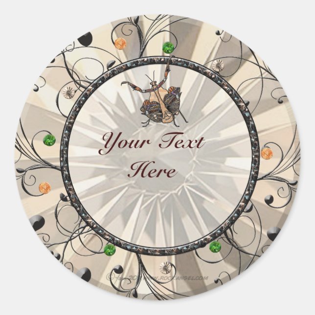 Dead Leaf Mantis Classic Round Sticker (Front)
