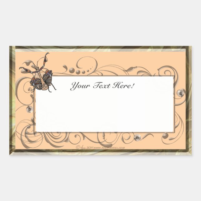 Dead Leaf Mantis Rectangular Sticker (Front)