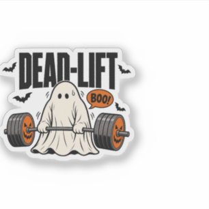 Dead-Lift Boo Halloween Fitness Design Sticker