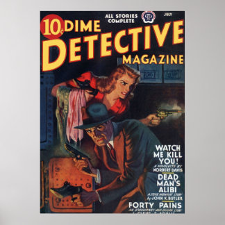 Dead Man39;s alibi Dime Detective Magazine Poster