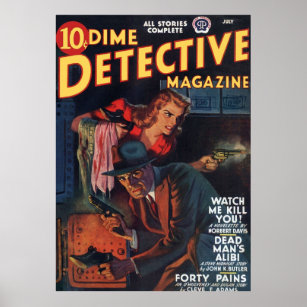 Dead Mans Alibi  Dime Detective Magazine Poster