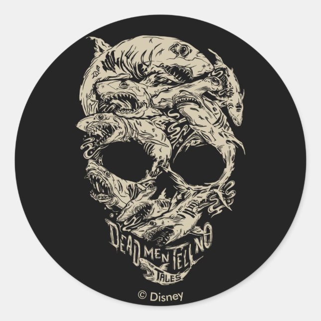 Dead Men Tell No Tales Skull Classic Round Sticker (Front)