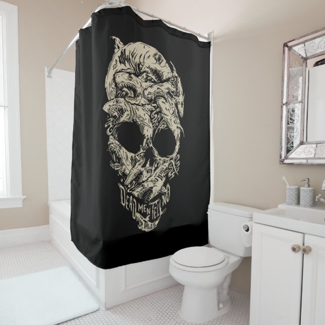 Dead Men Tell No Tales Skull Shower Curtain (In Situ)