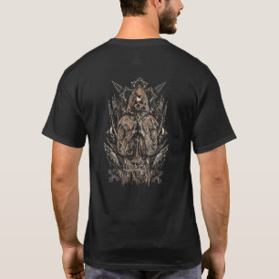 Dead Monk Skull Cross Candles Raven Occult Horror T-Shirt