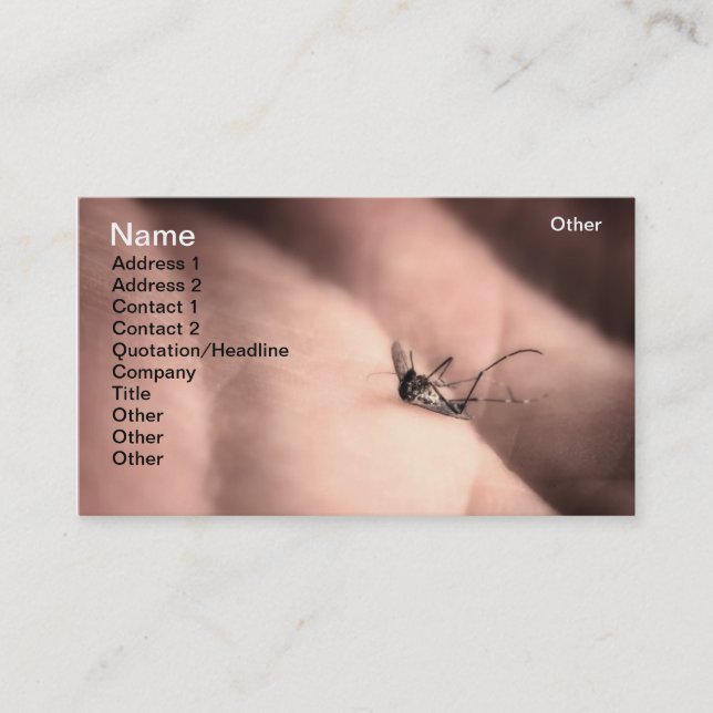 Dead mosquito business card (Front)