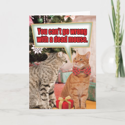 Dead Mouse Christmas Humor Paper Card