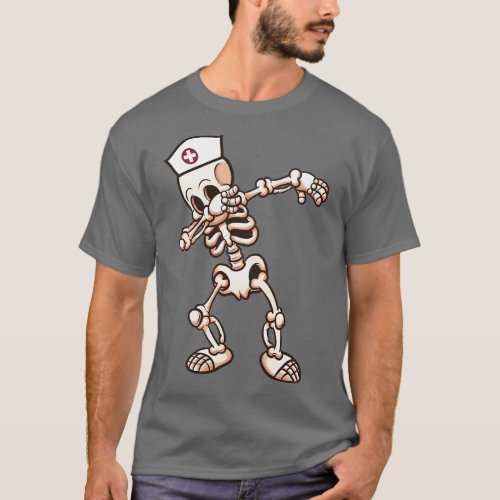 Dead Nurse Dabbing Skeleton _ Halloween Graphic Te T_Shirt