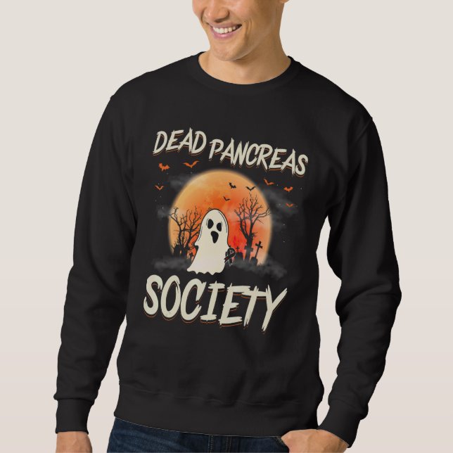Dead Pancreas Society Ghost Diabetes Awareness Hal Sweatshirt (Front)