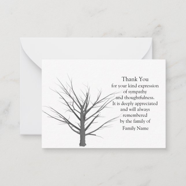 Dead Plant After Funeral Thank You Cards (Front)