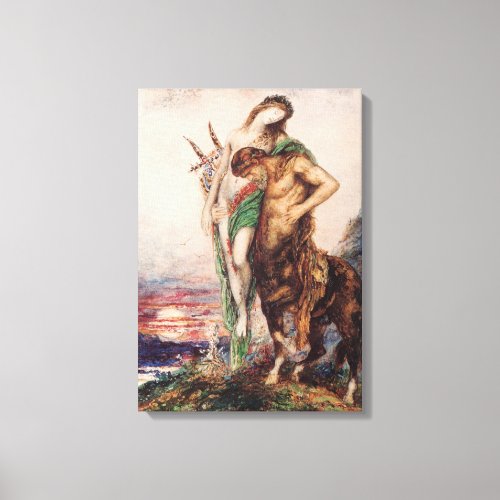 Dead Poet Being Carried by a Centaur Sunset Canvas Print