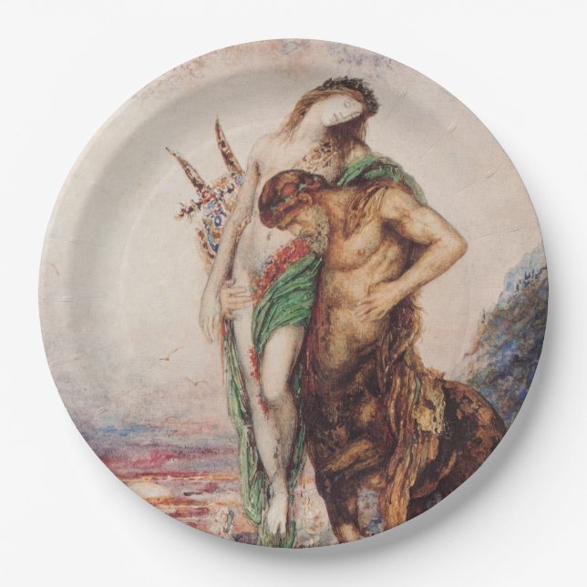 Dead Poet Being Carried by a Centaur (Sunset) Paper Plates (Front)