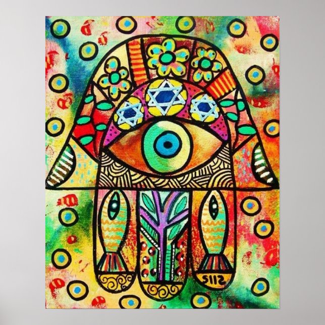 Dead Sea Fish Hamsa Poster (Front)