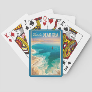 Dead Sea Illustration Travel Art Vintage Poker Cards