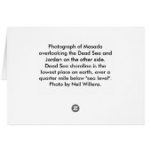 Dead Sea Post Card viewed from Masada (Back Horizontal)