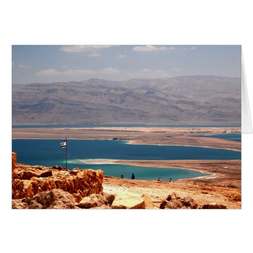 Dead Sea Post Card viewed from Masada