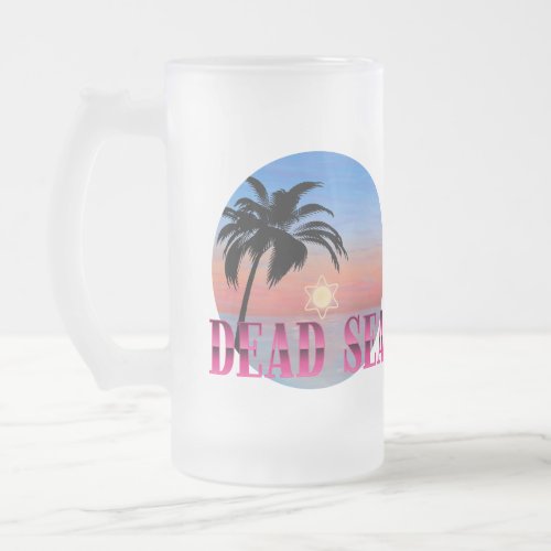 dead sea the dead sea scrolls Masada Jerusalem  Frosted Glass Beer Mug