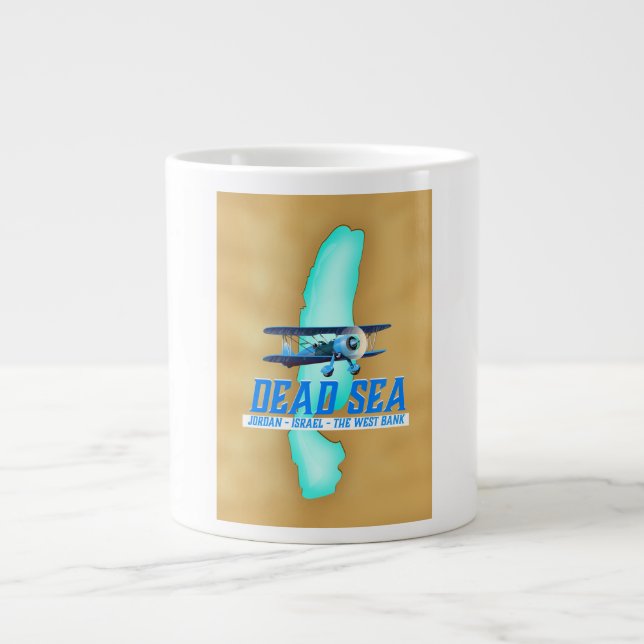 Dead Sea Travel Poster Giant Coffee Mug (Front)