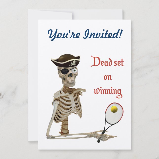 Dead Set Tennis Pirate Invitation (Front)