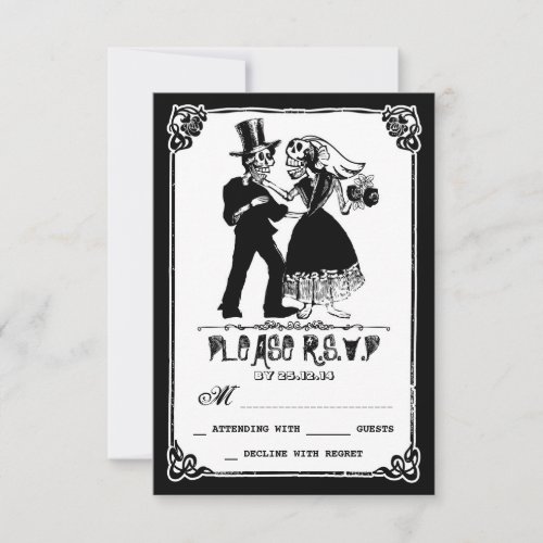 dead skeleton couple wedding rsvp