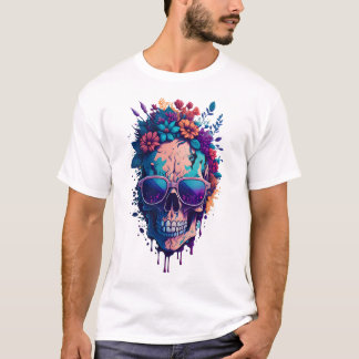 Dead Skull Flower Colorful V2 T-Shirt