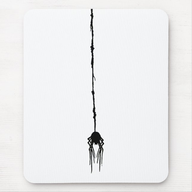 Dead Smooshed Spider Hanging by it's Web Mouse Pad (Front)