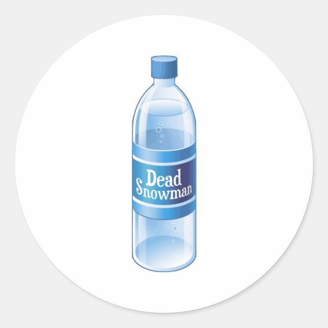 Dead Snowman Melted Bottled Water Classic Round Sticker (Front)