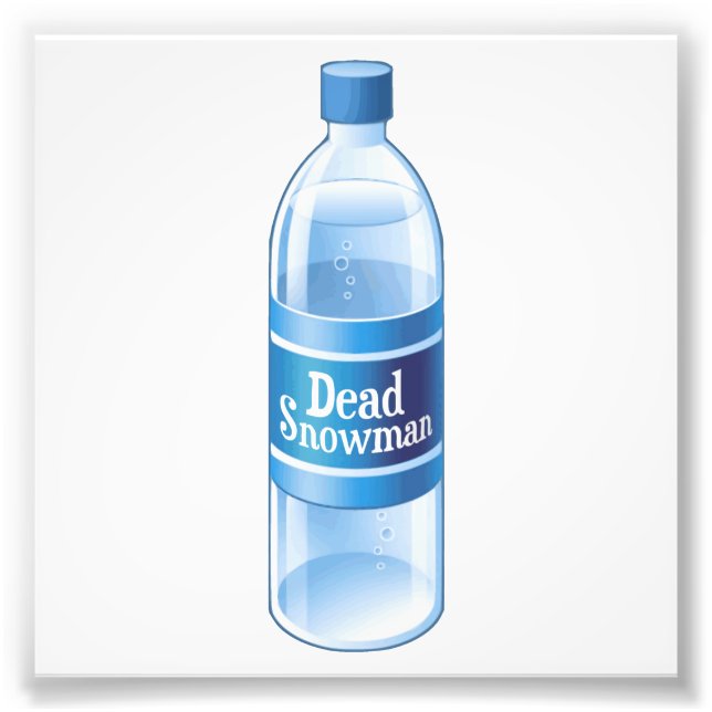 Dead Snowman Melted Bottled Water Photo Print (Front)