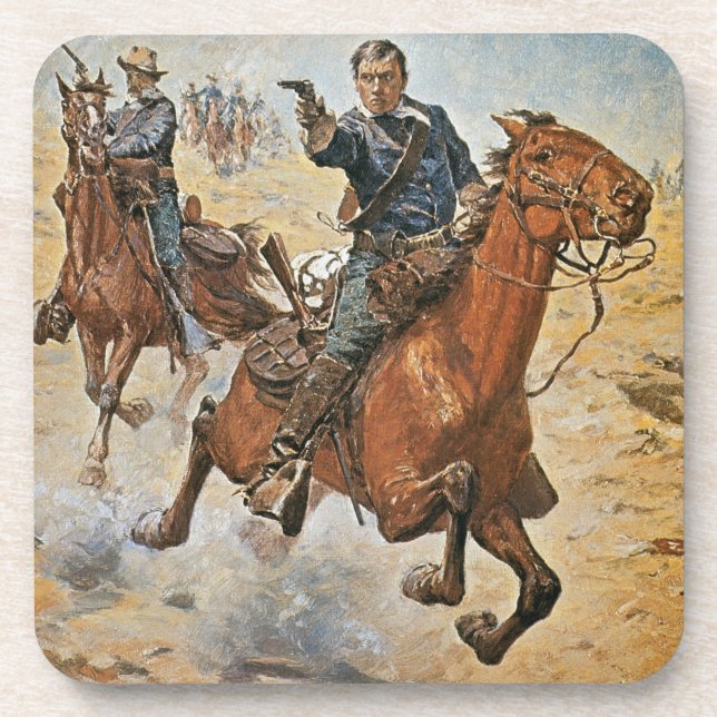 Dead Sure: a U.S. Cavalry trooper in the 1870s (co Beverage Coaster (Front)