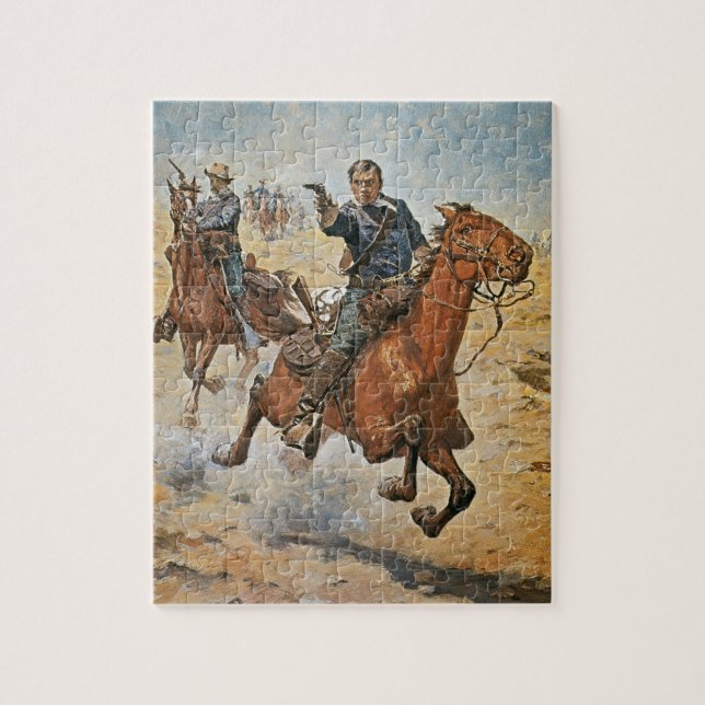 Dead Sure: a U.S. Cavalry trooper in the 1870s (co Jigsaw Puzzle (Vertical)