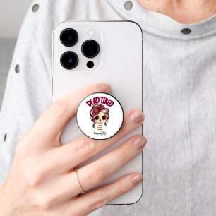 Dead Tired Mom Life Skeleton Messy Bun Bandana PopSocket