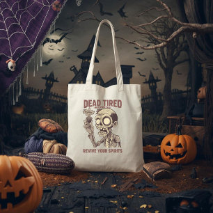 Dead Tired Need Espresso Zombie Halloween Coffee Tote Bag