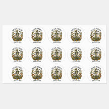Dead Tired Skeleton Vintage Halloween Round Labels