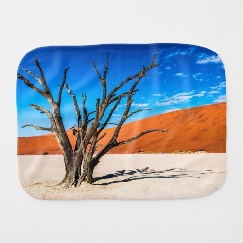 Dead tree in Deadvlei Namibia Baby Burp Cloth