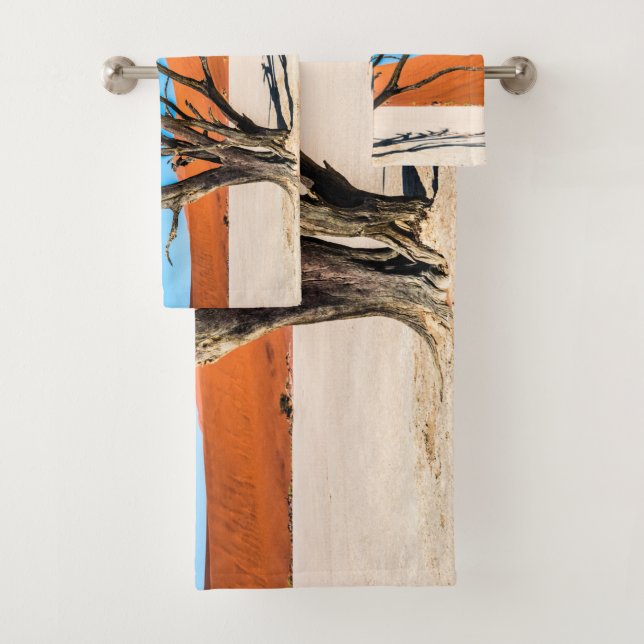 Dead tree in Deadvlei, Namibia Bath Towel Set (Insitu)