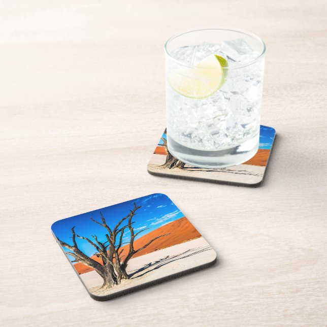 Dead tree in Deadvlei, Namibia Beverage Coaster (Right Side)