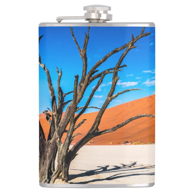 Dead tree in Deadvlei, Namibia Flask (Front)