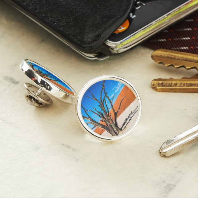 Dead tree in Deadvlei, Namibia Lapel Pin (In Situ)