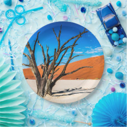 Dead tree in Deadvlei, Namibia Paper Plates