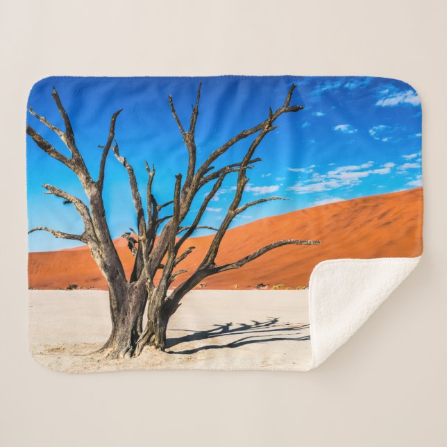 Dead tree in Deadvlei, Namibia Sherpa Blanket (Front (Horizontal))