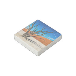 Dead tree in Deadvlei, Namibia Stone Magnet