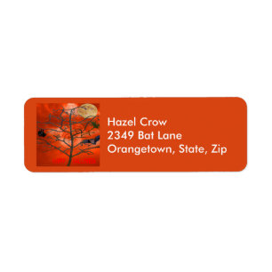 Dead Tree Orange Scary Sky Address Labels