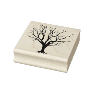 Dead Tree Silhouette Halloween Rubber Stamp