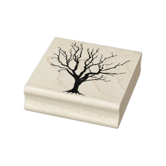 Dead Tree Silhouette Halloween Rubber Stamp