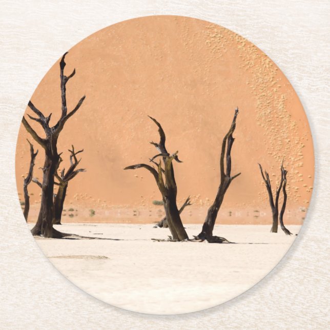 Dead Vlei, Namibia Round Paper Coaster (Front)
